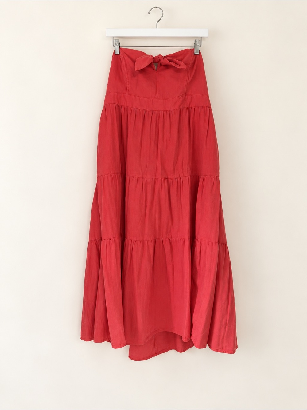 Universal Thread XL Red Strapless Smocked Tiered Maxi Cotton Dress
